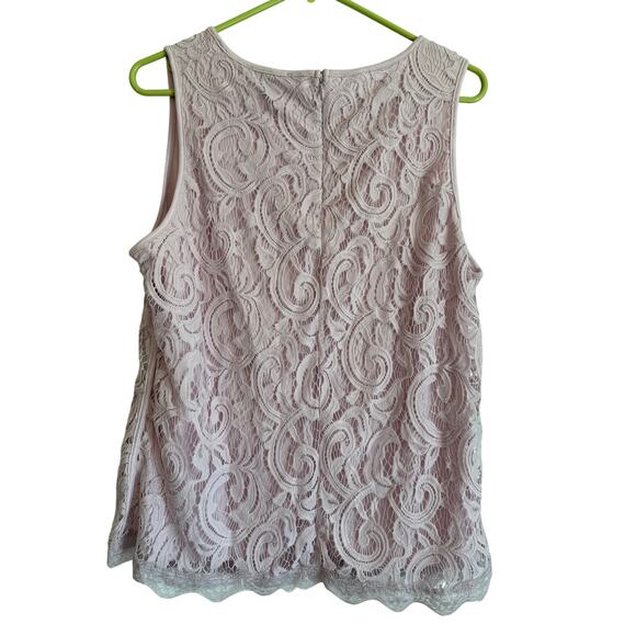 Adrianna Papell Icy Lilac Lace Sleeveless Top L NWT Elegant - Picture 2 of 8